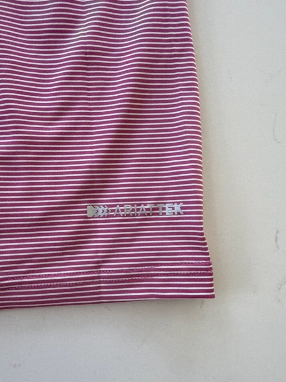ARIAT Pink & White Heat Series Polo Shirt - Picture 5 of 5